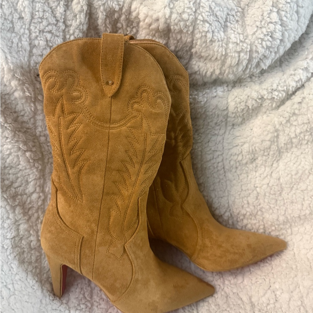 Christian Louboutin Tan Heeled Boots